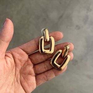 Gold Geometric Drop Earrings